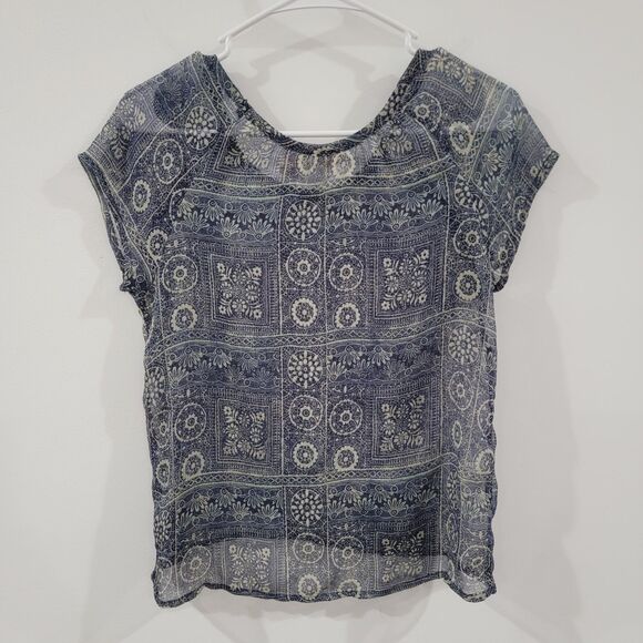 Y2K Mudd Womens Top Size Small Sheer Boho Fairy Grunge Brat - Picture 3 of 6